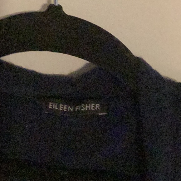 Eileen Fisher sweater 2 pocket dark blue long sleeve med gently worn comfy cozy - Picture 3 of 7